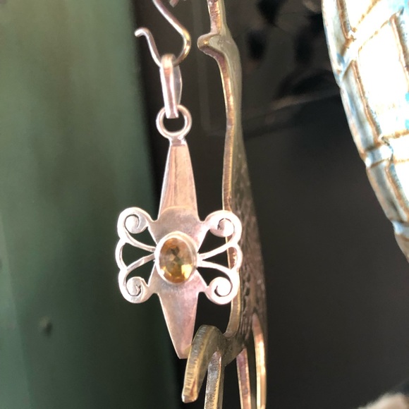 Sterling faceted citrine charm / pendant - Picture 7 of 7